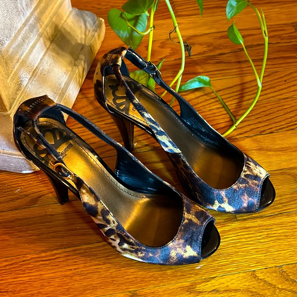 Leopard print heels by Fergie